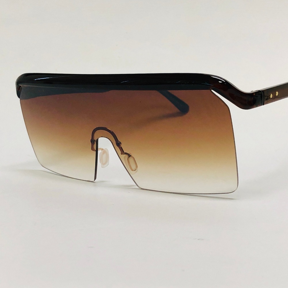 Shield Sunglasses Brown Ombre Lens Fashion‎ Visor Sun Glasses Women Huge Frame
